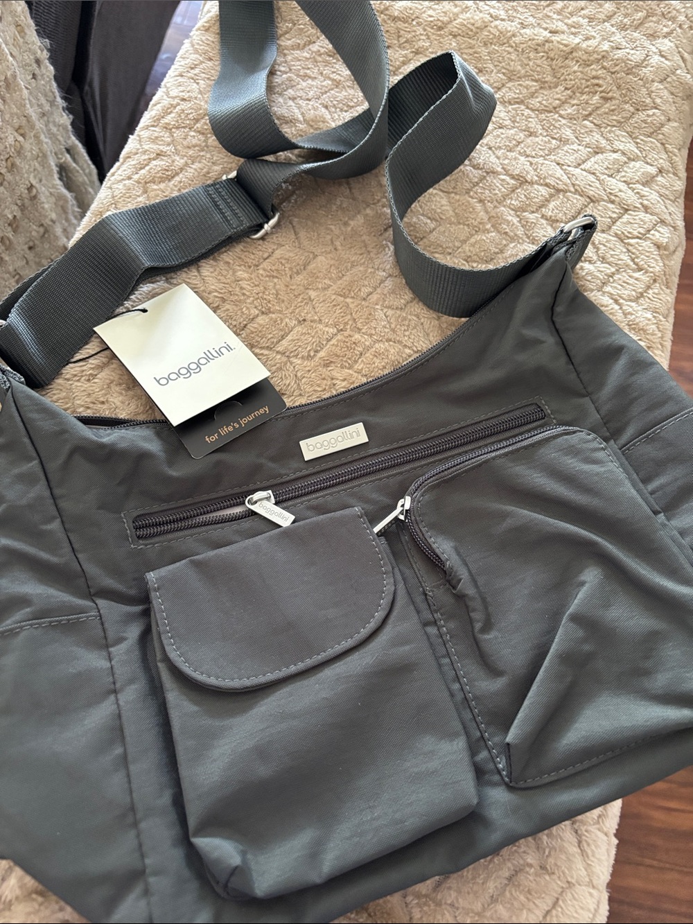Baggallini Slate Gray Multi-Pocket Crossbody Bag